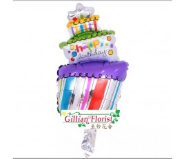 M32 COLOURFUL BIRTHDAY CAKE METALLIC BALLOON