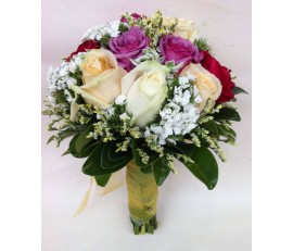 B10 Purple & White Roses Bouquet