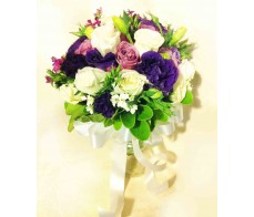 B15 MIXED PURPLE & LILAC BRIDAL BOUQUET