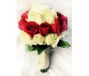 B21 WHITE & RED ROSES BRIDAL BOUQUET