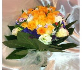 B2 ORANGE ROSES BRIDAL BOUQUET