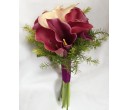 B32 RED AND PINK SHADE CALLA LILIES BRIDAL BOUQUET