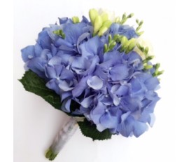 B34 PURPLE HYDRANGEA WITH WHITE FREESIA BOUQUET