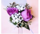 CO1 2PCS PURPLE ROSES CORSAGE/ HAND FLOWER