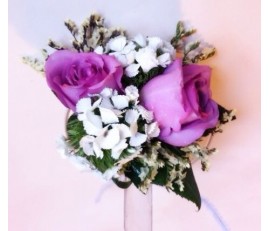 CO1 2PCS PURPLE ROSES CORSAGE/ HAND FLOWER