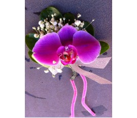 CO11 PURPLE ORCHID CORSAGE/ HAND FLOWER