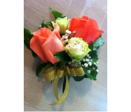 CO16 DOUBLE DEEP PINK ROSES CORSAGE