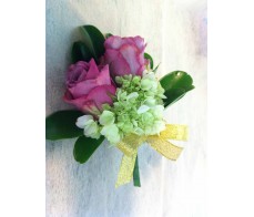 CO19  DOUBLE PINK ROSES CORSAGE