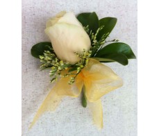 CO2 SINGLE WHITE ROSES CORSAGE/ HAND FLOWER