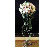 CO31 LARGE ROUND PINK & WHITE ROSES DISPLAY