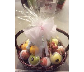 H4 ASSORTED FRUIT BASKET WITH BLUE SOFT TOY 
