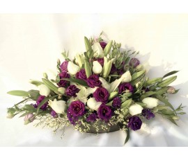 T52 LARGE ROSES & LILIES LONG TABLE FLOWER