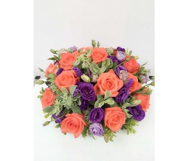 T61 16 PCS DEEP PINK ROSES ROUND TABLE FLOWER IN ROUND 