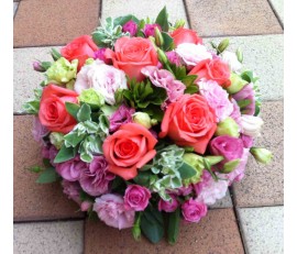 T3 12 PCS PINK ROSES ROUND TABLE FLOWER