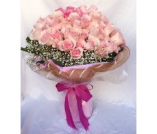 V2.6~ 99 PCS PINK ROSES BOUQUET