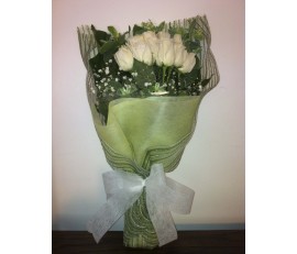 V4.1~ 11 PCS WHITE ROSES BOUQUET